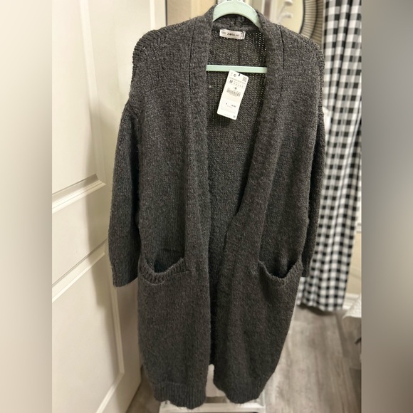 Zara cardigan grey sweater , alpaca and wool blend. Dropped shoulder. Size M. - Picture 4 of 14